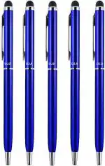 UJJi Blue Colour Pen with Stylus for Touch Screen Pack of 5pcs Blue Ink Ball Pen