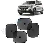 Kingsway Car Curtain Sticky Sun Shade Universal Use for Maruti Suzuki XL6, 2019 - 2022 Model, Color : Black, Mesh, Pack of 4 Piece Car Sun Shades Blinds Cover
