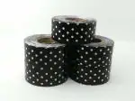 AT Plastic Curling Black DOT Ribbon (Width : 1 inch, Length : 10 mtr/Roll) (Pack of 5)