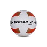 Vector X Club White-Red Machine Stitched Football (Size-5)
