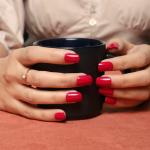 Lick 24 Pcs Deep Red Square Shape Fake/False Acrylic Nails With Application Kit