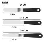 Rena Germany - Measuring Spoons Set - Icing Spatula Set - Measuring Cups Set - Stainless Steel - Cake Decorating Tools - Spatula 3 Pieces Set & Measuring Cups