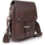 Romofy Brown Synthetic Leather Sling Bag for Men - 5 L