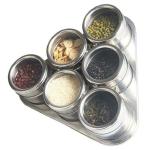 Kayru Stainless Steel Magnetic Spice Jar,Triangle Spice Rack/Containers for Kitchen Storage; Seasoning Masala Container fro Kitchen or Restaurants - Set of 6