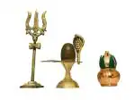Jag Mohan Yogesh Shivling Narmedeshwar With Brass Jalhari & Brass Trishul And Kalsh