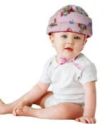 Pseudo Baby Infant Toddler Helmet, No Bump Safety Head Cushion Bumper Bonnet Adjustable Protective Multi Printed Cap Child Safety Headguard Hat for Running Walking Crawling Safety Helmet for Kid (Pink)