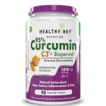 HealthyHey Nutrition Curcumin with Bioperine 1310mg (Ultra Pure) | 90 Vegetable Capsules with Piperine