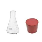 ABGIL Borosilicate Glass Conical Flask With Rubber Cork 500ml Capacity - Set of 5 Units - Erlenmeyer Narrow Mouth Graduated