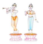 ARADH Marble Dust Iskon Radha Krishna Statue, Radhey Shyam Idol for Home Temple Murtis| Home Décor and Pooja Rooms 12 Inches | Multicolour