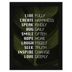 ArtX Multicolor Motivational Quote Live Fully Wall Frame Art Painting 10 X 13 Inch