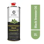 Anveshan Wood Pressed Black Sesame Gingelly Oil - 2L | Tin Can | Kolhu/Kacchi Ghani/Chekku | Gingelly Oil | Natural | Chemical-Free | Cold Pressed Sesame Oil for Cooking.