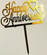 Hippity Hop Wood, Plastic, Acrylic Golden Acrylic Cake Topper