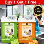 Bliss & Blush Dishwash Liquid Orange 5LTR & Green 5LTR Combo pack| Pet-friendly & Child Safe Liquid Gel (10 Liters)