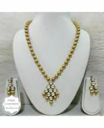 Jn Handicraft Alloy Copper-Plated White Jewel Set For Women And Girls