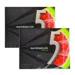 Wrigley's 5 Watermelon Prism Sugar Free Gum 15 Sticks, (Pack of 2) 41g