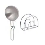 Urban Buy Aluminium Tadka Pan With Stainless Steel Napkin Holder and Multicolour, Pack of 2