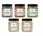 LILA DRY FRUITS 5 Superseed Combo (Chia, Flax, Pumpkin, Sunflower and Watermelon) 100gms each (500gms total)|Immunity combo for Weight Loss | Mix Seeds for Eating | Diet Snacks | Superfood