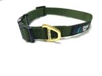 Krazzy Pets Nylon Dog Collar With Brass A Shape For Large (O-Live Green)
