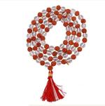 Feel Touch Mart Rudraksha Sphatik Mala A1 Brightening 108+1 Beads Rosary with Silk Dori for Men & Women