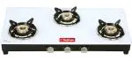 Hindflame Manual Toughened Glass 3 Burners Gas Stove, White