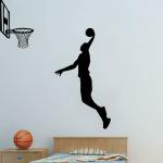 Lanstick Multicolor Basketball Playing Image Self Adhesive Wall Stickers 24 inch