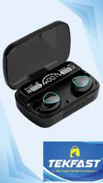 Tekfast M10 TWS Bluetooth Wireless Earbuds Bluetooth 5.3 Headphones Wireless Earphones LED Display Charging Case - Black