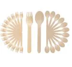 G 1 Spoons Bio-Degradable Disposable Wooden Spoons 14 cm 100 Pieces Forks 14 cm 100 Pieces