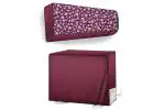 The Furnishing Tree Daikin FTKL35 1 Ton Purple Floral PVC Indoor and Outdoor Split AC Cover Set (24.1 x 82.5 x 1 cm) (TFT_Split_Daikin48_In1_Out1_Maroon_N71)