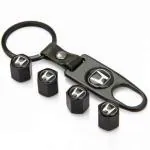 Careflection Aluminium Premium Car Tyre Valve Cap with Keychain for All Honda Cars