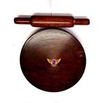 Jayam Traditional Wooden Chakla Belan Set Rolling Board with Pin / 25 cm / 10