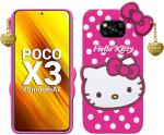Mintak Poco X3 Pro Pink and White Silicon Scratch Resistant Mobile Back Cover
