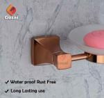GOSAI Stainless Steel Rose Gold Finish Premium Bathroom Accessories Pyramid Soap Dish | Rose Gold Soap Holder | Soap Case | soap Holder for Bathroom