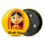 Zyozique Ladki Wale Badges, Ladki Wale Badges For Wedding, Team Bride Badges (Pack Of 12)