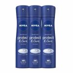 Nivea Protect and Care Deodorant for Women, 150ml (Pack of 3)