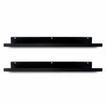 Retailmonk DIY Floating Metal Shelf with modern rustic design industrial wall mounted shelving for displaying photos and decorations for Bedroom, Living Room, Bathroom, Kitchen, Office use - (2 Pcs) Black (61x13x5 Cm)