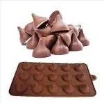 Kunya Modak Shape 15 Cavity Chocolate Mould, Silicone Molds for Chocolate, Chocolate Silicone Moulds, Silicon Brown Chocolate Moulds for Ganesh Chaturti Festivals