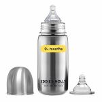 Eddie & Holly Steel Feeding Bottle for Baby | Steel Milk Bottle for Kids and Baby | Wide Neck | 0+ Months | Zero Plastic Bottle | 220 ml
