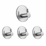 Marto Stainless Steel Towel and Coats 3M Round Adhesive Hanging Strong Wall Hook (4 Pieces)