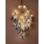 Dream Catcher With Lights,Wall Hangings,Craft,Home Decor,Handmade For Bedroom, Garden , Party, Cafe.