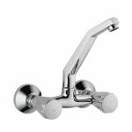 Jaquar Continental Series Wall Mounted Swinging Spout HOT and Cold Sink Mixer (Chrome) | Twin Side Lever, Brass Body Water Tap/Faucet/Cock for Bathroom/Kitchen Wash Basin | CON-CHR-319Kn