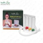 HealthAndYoga Deep Breathing Lung Exerciser - 3-chamber Incentive Style Spirometer