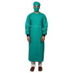 Medigate Health Care  Reusable Cotton Unisex Surgeons Gown Set with Face Mask and Cap (Green) - Pack of 1