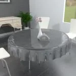 MONKDECOR PVC Transparent 4 Seater Round Dinning Table Cover Without Lace (Size-60 Inches Diameter)
