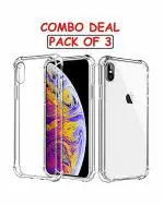 GADGETRONICS iPhone Xs Max Transparent Thermoplastic Polyurethane Shock Proof and Flexible Back Case Cover (Pack of 3)