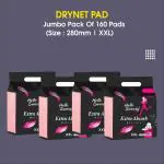 UNIJOY Soft Sanitary Napkin | Size - XXL | Jumbo Pack Of 4 | 180 Pads | Sanitary Pads For Women For Rash Free Periods | Dual Wings | Toxin Free | Extra Long | Unscented