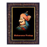 Hawai Maharana Pratap Photo with Synthetic Wood Frame for Home, Office, Café and Restaurant Décor | Size- 36x26x2cm | SFDI00607_BLK