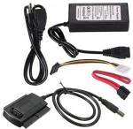 JAMUS Reversible USB 2.0 0.5 m SATA/PATA/IDE Drive to USB 2.0 Adapter Converter Cable for Hard Drive USB Adapter (Compatible with computer, Black, Pack of: 5)