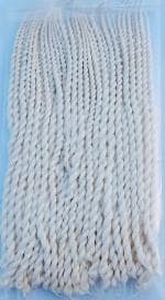 Agnirva White Twisted Cotton Double Thread Wicks Lambi Diya Batti Rui Batti 5 to 6 Inch Long Wicks Deepam for Puja (Pack of 12)