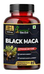 Humming Herbs Black Maca Root Extract 1300mg - Boosts Energy & Stamina, Supports Mood & Hormonal Balance - Men's & Women's Supplement - 60 Capsules