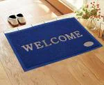 CASA-NEST PVC Welcome Doormat for Home Entrance Outdoor Blue